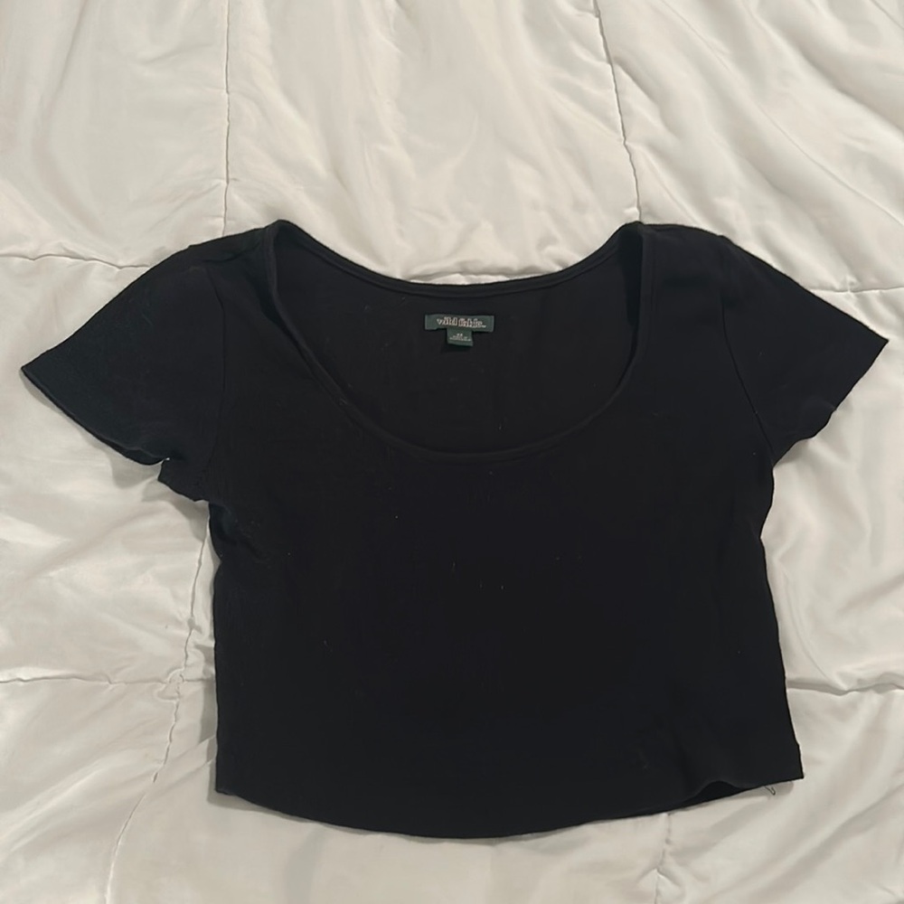 Wild Fable - basic black crop top XS-S
